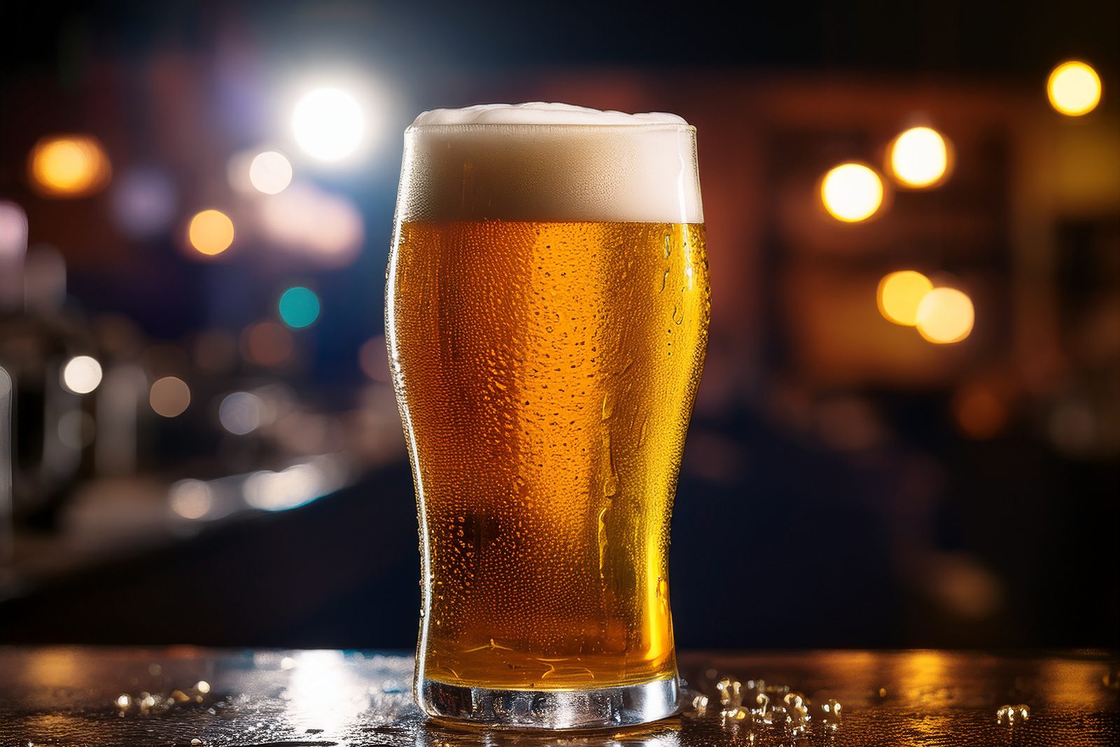 Frisch gezapftes Bier im Glas